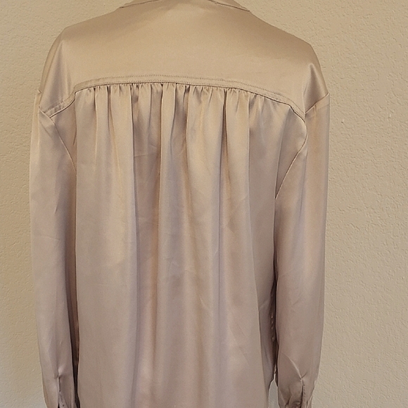 Rachel Zoe Cream Buttoned Mandarin Collar Blouse - Picture 8 of 8